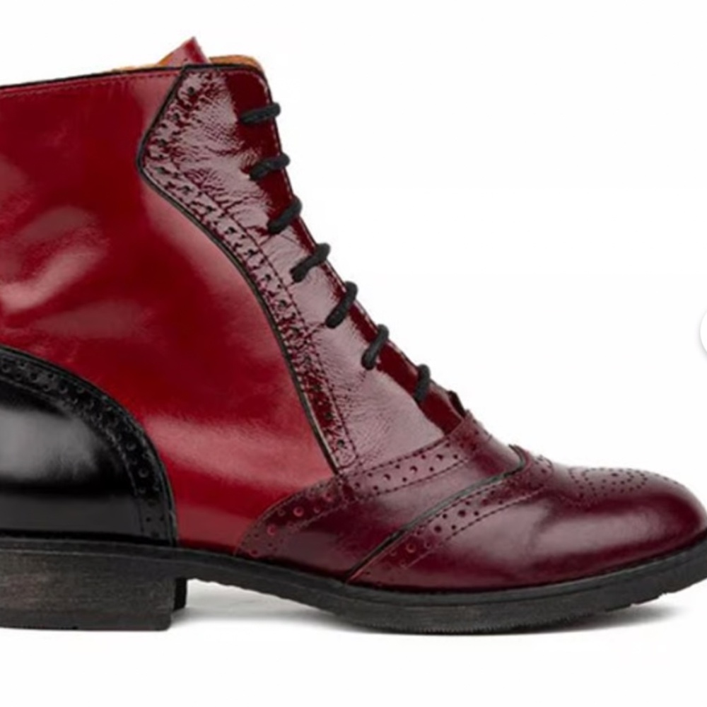 Embassy London Brick Lane Red Ankle Boots